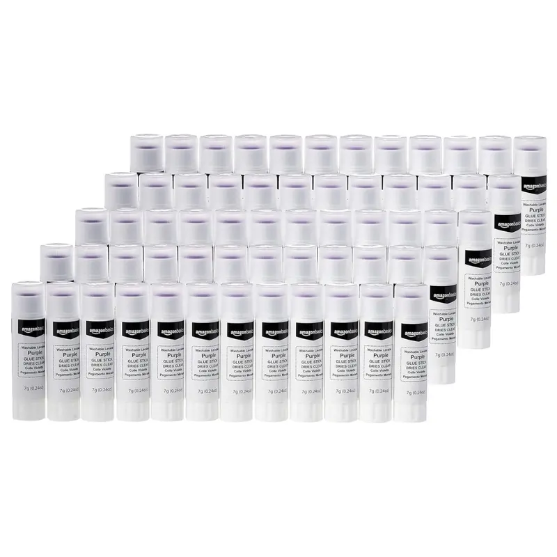 Amazon Basics Purple Washable School Glue Sticks (60-Pack) 1