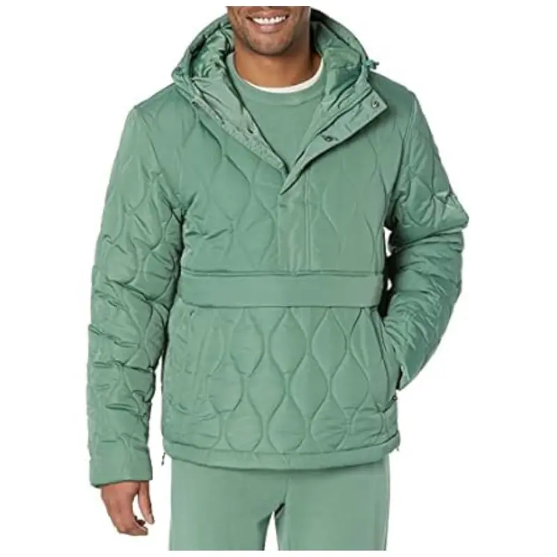 Amazon Essentials Men's Anorak Hooded Quarter-Zip Puffer Coat 1