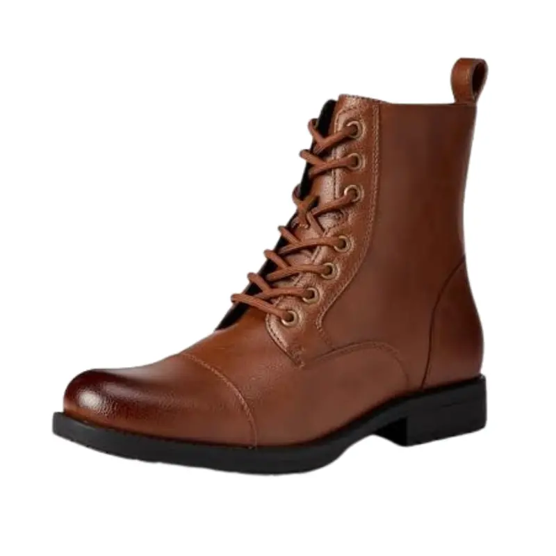 Amazon Essentials Men's Cap Toe Lace Up Combat Boots With Zipper 1