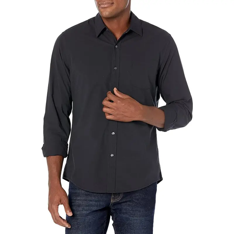 Amazon Essentials Men's Long-Sleeve Casual Poplin Shirt 1