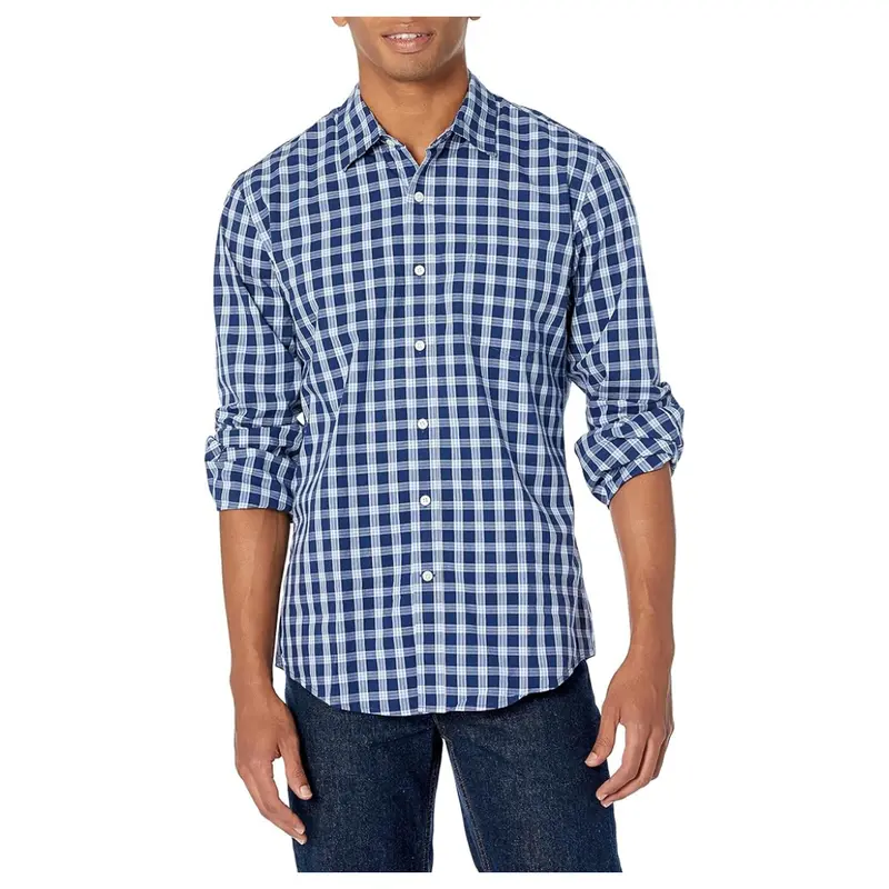Amazon Essentials Men's Long-Sleeve Casual Poplin Shirt 1