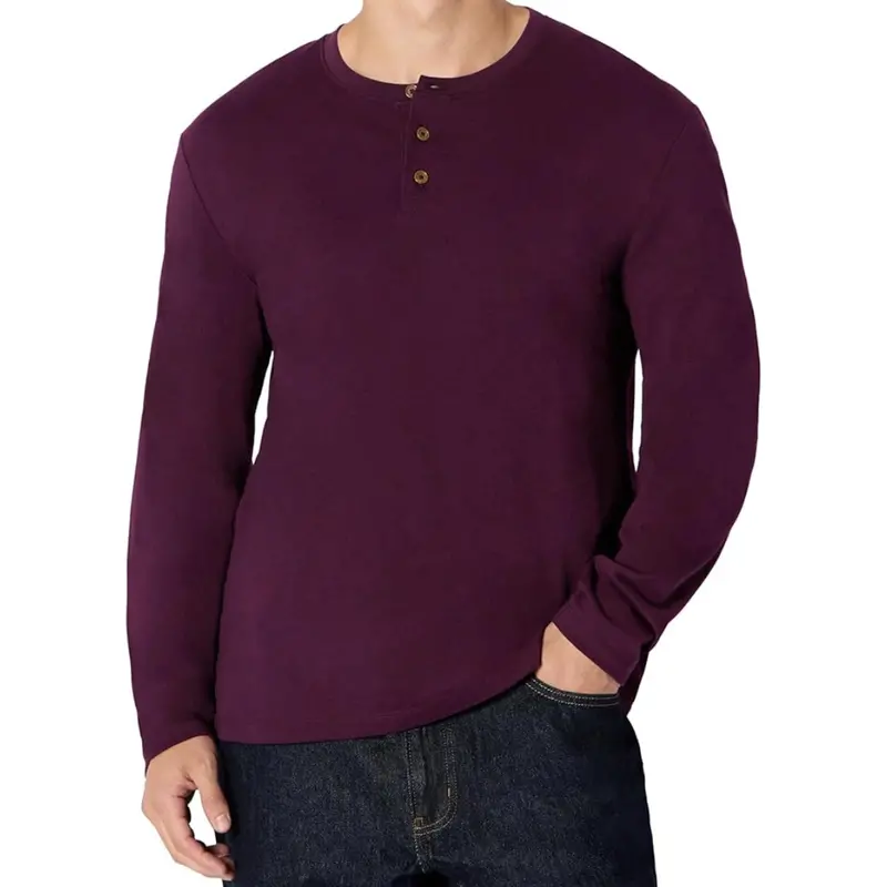 Amazon Essentials Men's Long-Sleeve Henley Shirt 1
