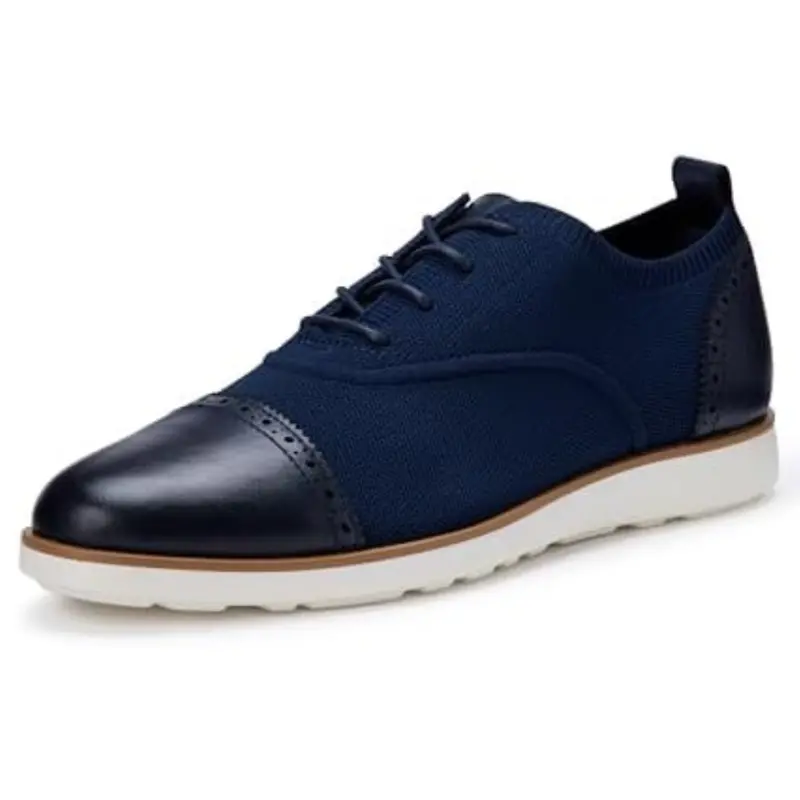 Amazon Essentials Men's Oxford Brogue Knit Dress Sneakers 1