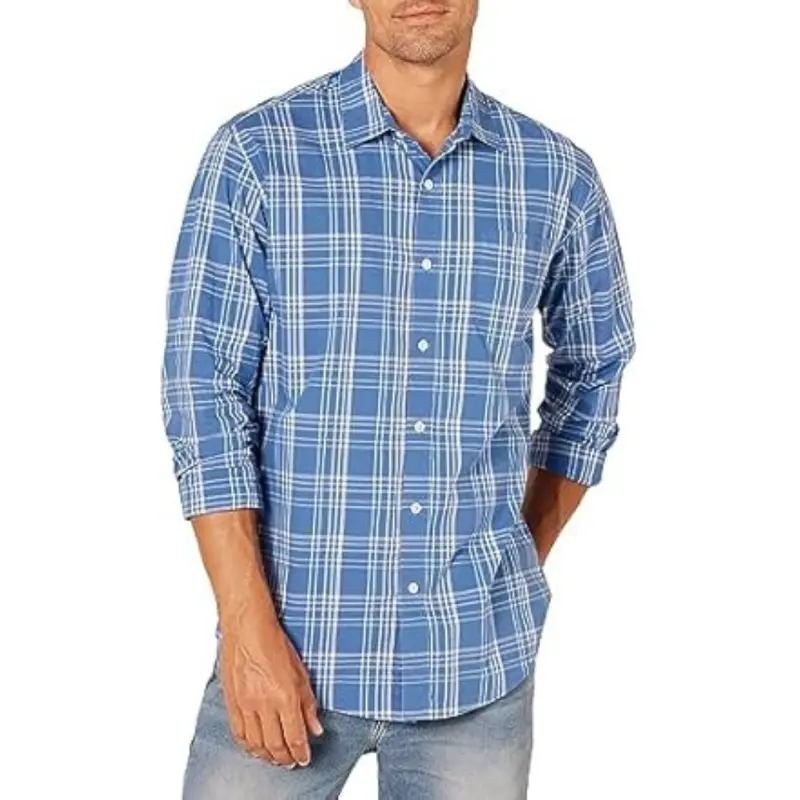Amazon Essentials Men's Regular-Fit Long-Sleeve Casual Poplin Shirt 1