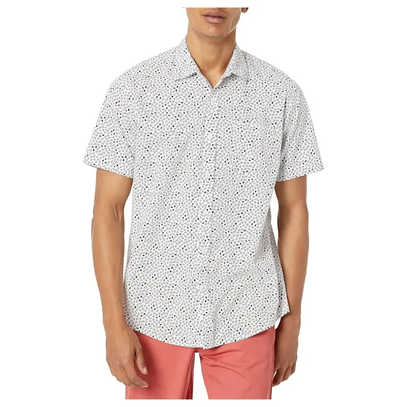 Amazon Essentials Men's Regular-Fit Short-Sleeve Print Shirt 1