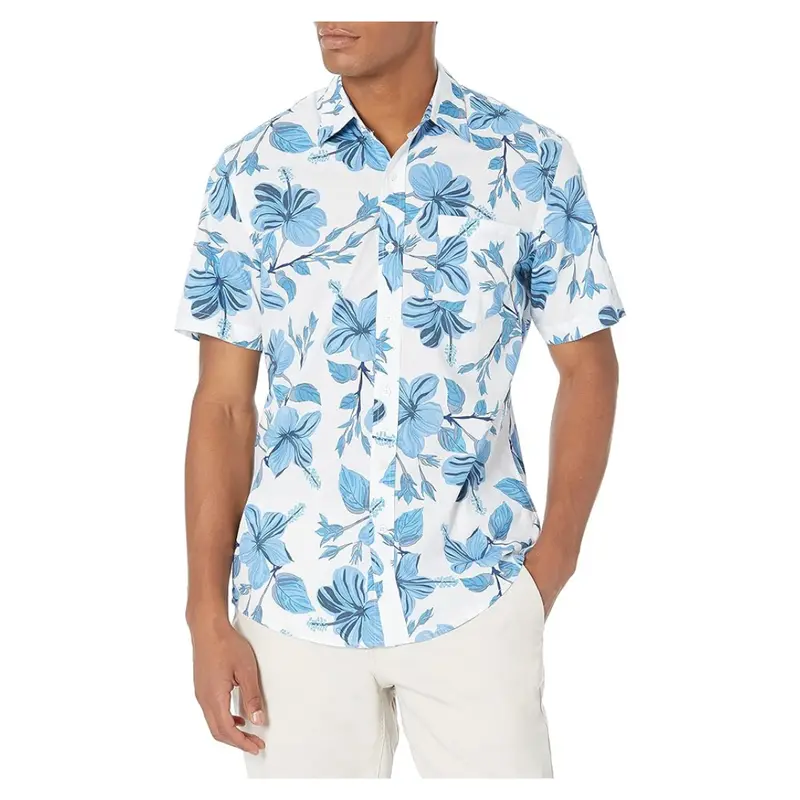 Amazon Essentials Men's Slim-Fit Short-Sleeve Print Shirt 1
