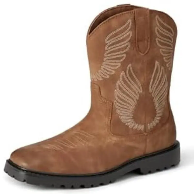 Amazon Essentials Men's Square Toe Western Cowboy Boots 1