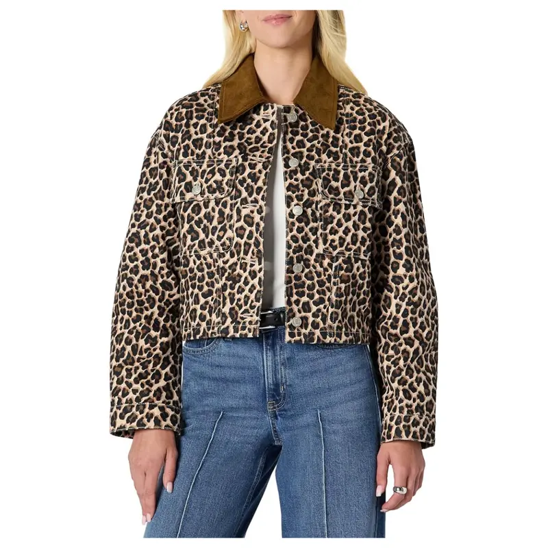 Amazon Essentials Women's Oversized-Fit Cropped Denim Jacket 1