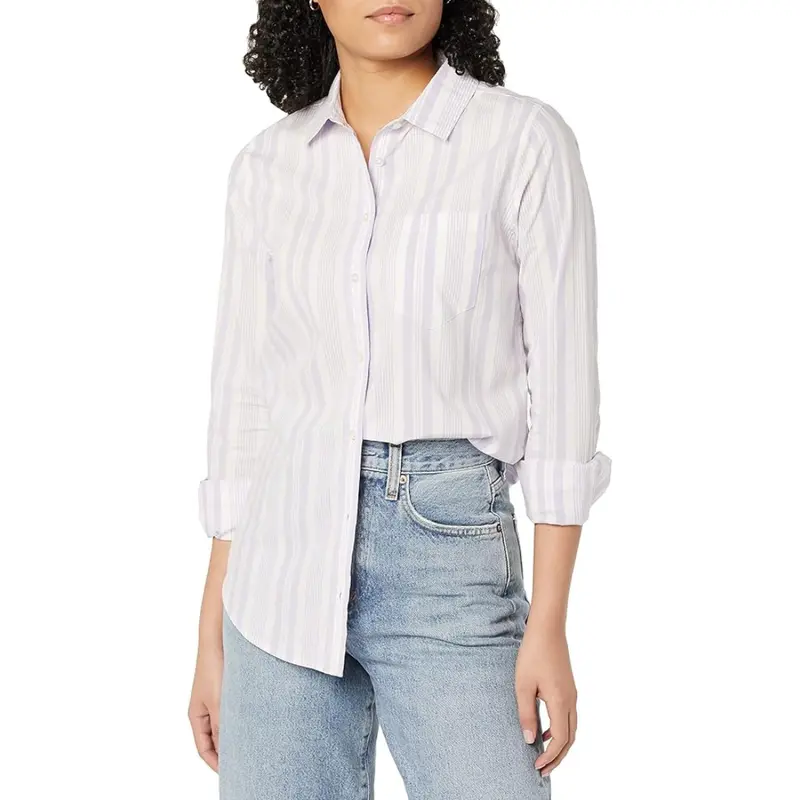 Amazon Essentials Women's Regular Fit Long Sleeve Poplin Shirt 1