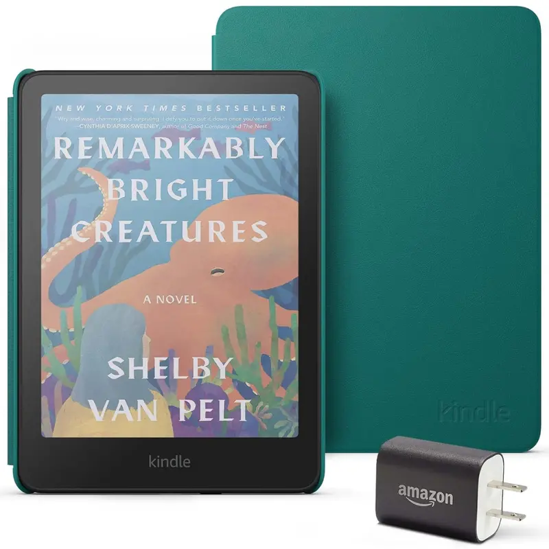 Amazon Kindle Colorsoft 16Gb Wi-Fi Tablet With Leather Cover & Adapter 1