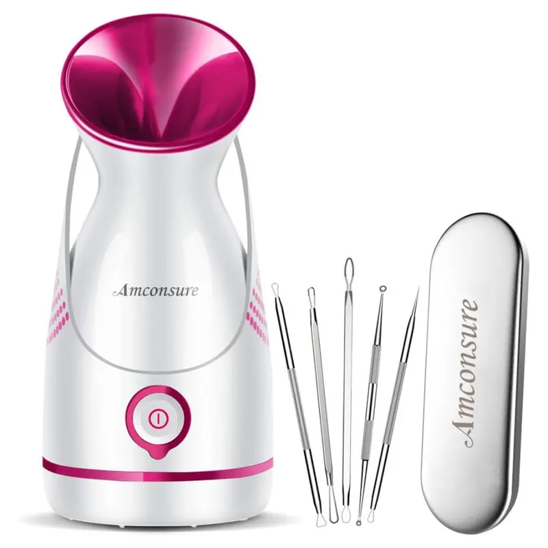 Amconsure Nano Ionic Warm Mist Face Steamer W/ 5 Piece Skin Kit (3 Colors) 1