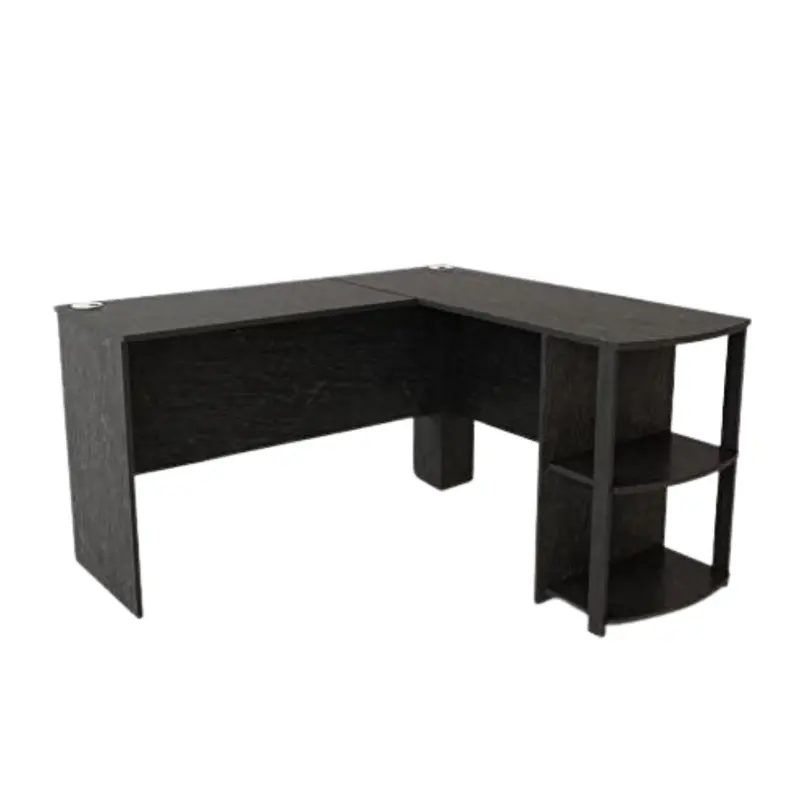 Ameriwood Dakota L-Desk With Bookshelves (Black Oak) 1