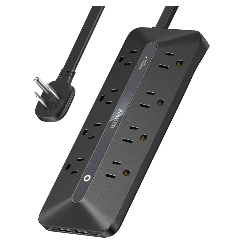 Anker 12-In-1 Usb-C Flat Plug Power Strip (8X Ac, 2X Usb-C, 2X Usb-A) 1