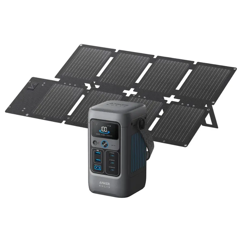 Anker Solix C200 192Wh 60000Mah Dc Power Bank W/ 60W Foldable Solar Pan 1
