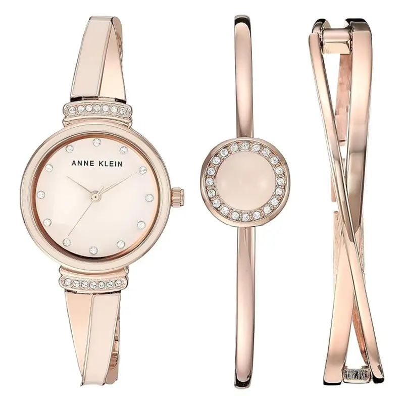 Anne Klein Women's Premium Crystal Accented Watch And Bangle Set 1