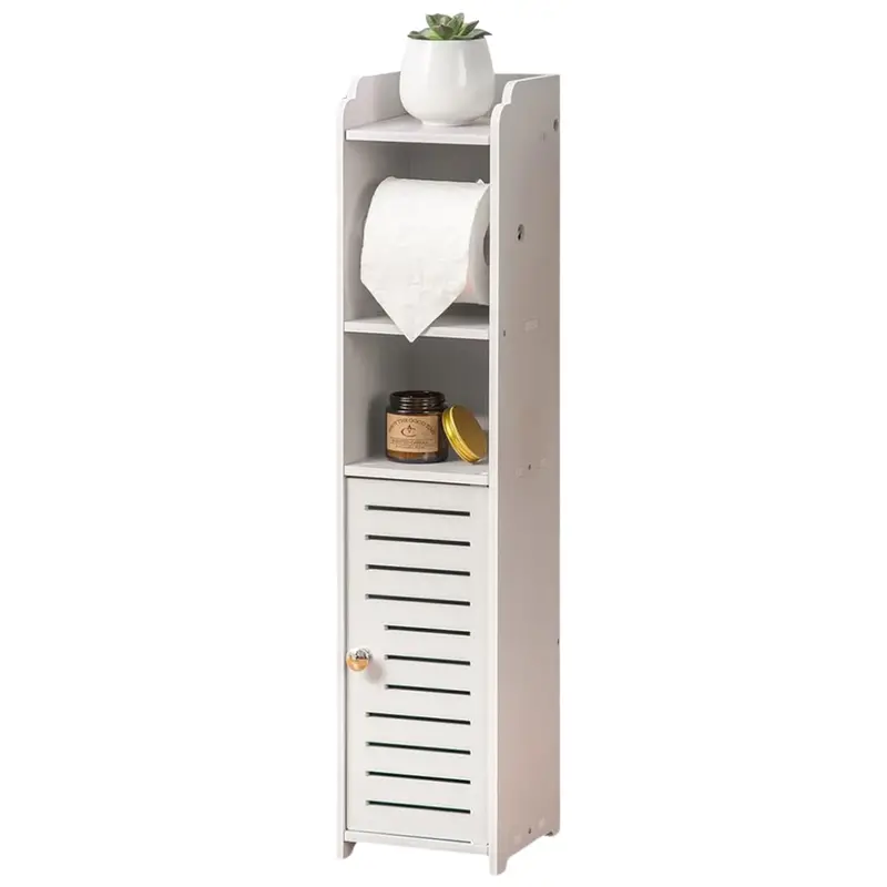 Aojezor Bathroom Storage Cabinet With Toilet Paper Holder Stand 1