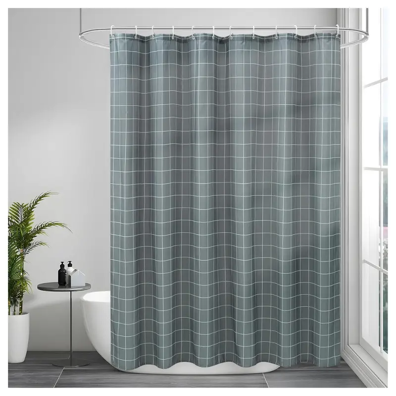 Aoohome 72" X 84" Extra Long Shower Curtain (Grey And White) 1