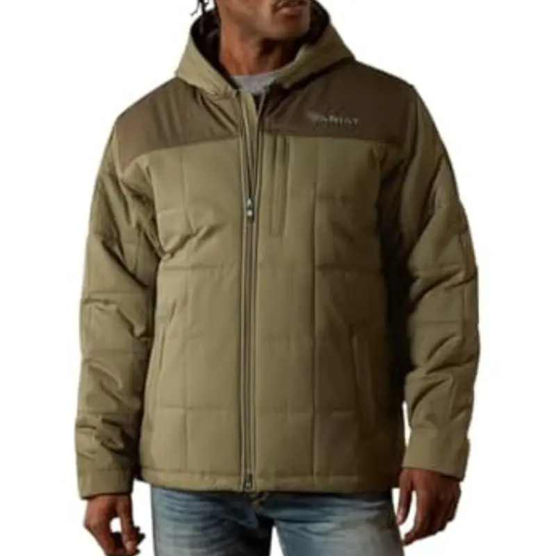 Ariat Crius Hooded Insulated Jacket (Grey Heather) 1