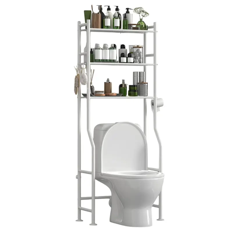 Arisework 3-Tier Over The Toilet Storage W/ Paper Holder & 4 Hooks 1