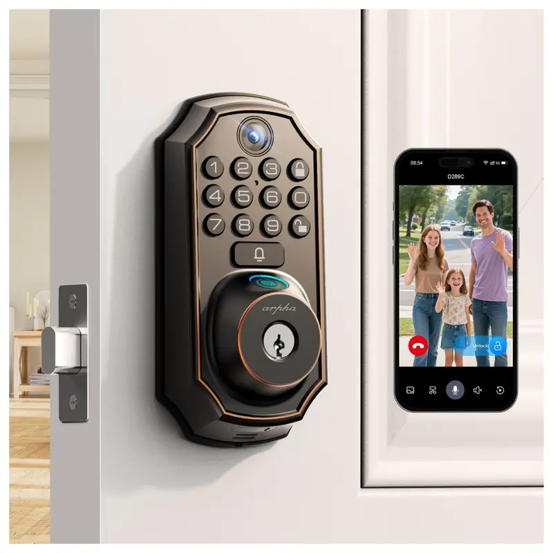 Arpha Wifi Video Smart Lock + Deadbolt With Camera (Fingerprint + Keypad) 1