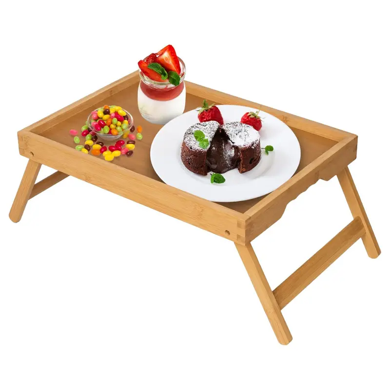Artmeer Bed Tray Table With Folding Legs 1
