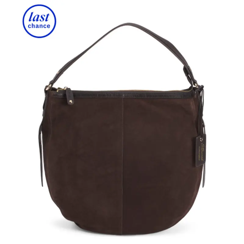 Ashwood Women's Suede Crescent Hobo Bag With Studded Strap 1