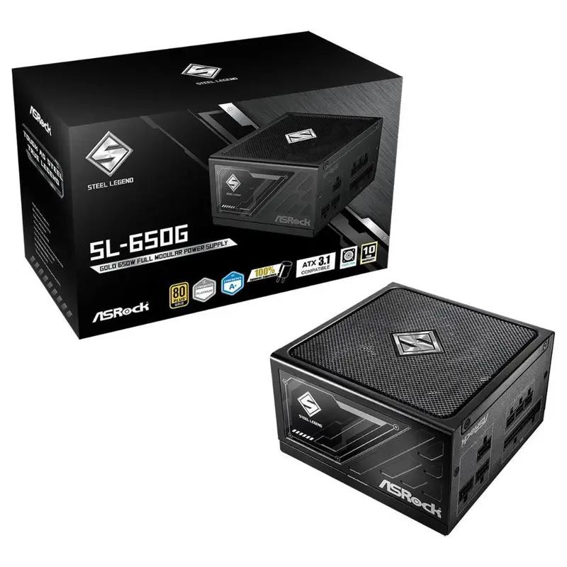 Asrock Steel Legend 650W Atx 3.1 Pcle Icool Full Modular Power Supply 1