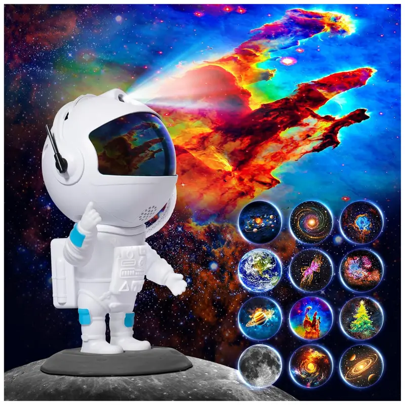 Astronaut Galaxy Star Projector With 12 Space Film & Timer 1