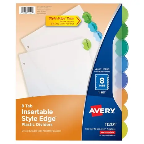 Avery 8-Tab Plastic Binder Dividers 1
