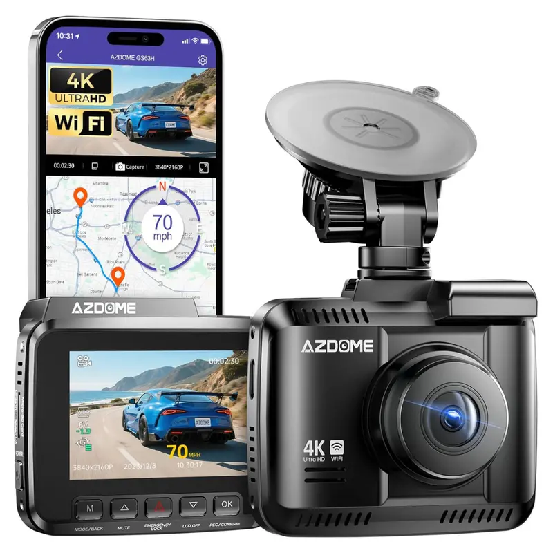 Azdome 4K Wifi 6 Dash Cam With Starvis Night Vision 1