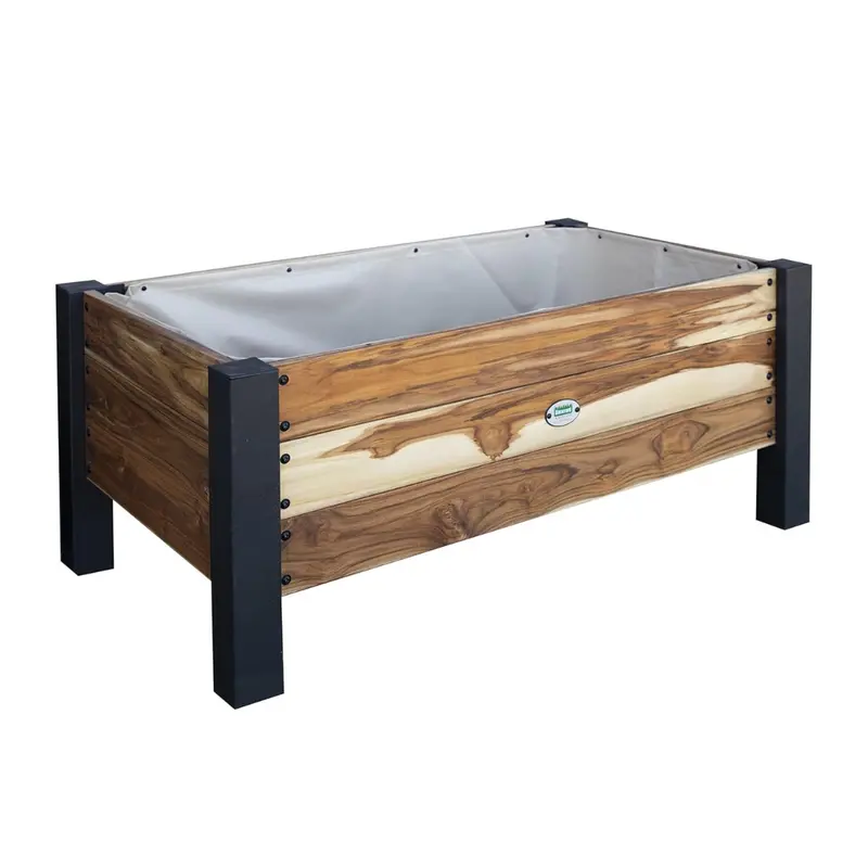 Backyard Discovery 48" Teak Wood Garden Bed Planter Box 1