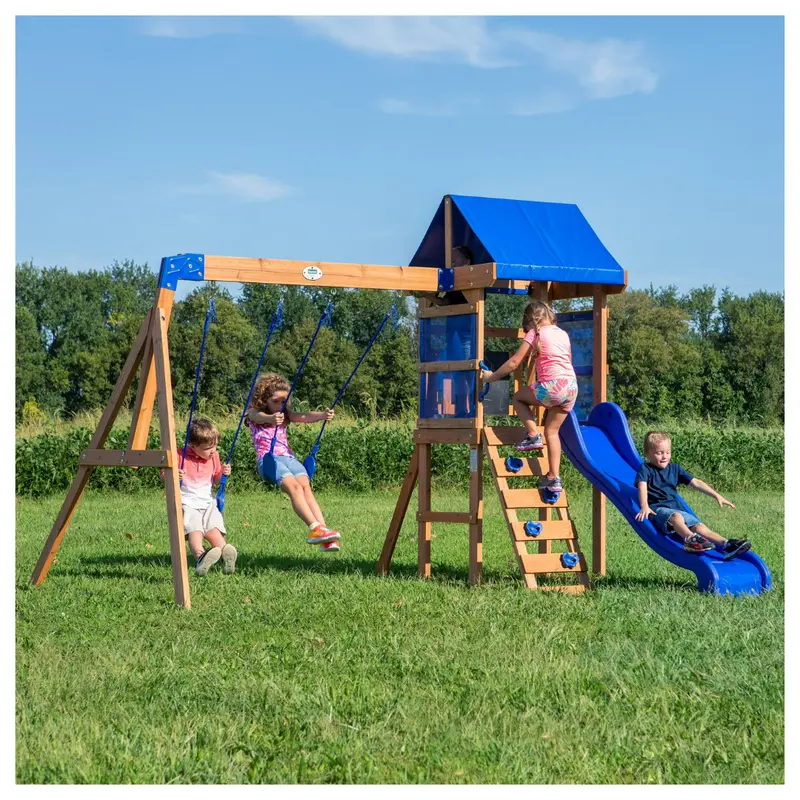 Backyard Discovery Aurora Wooden Cedar Swing Set 1