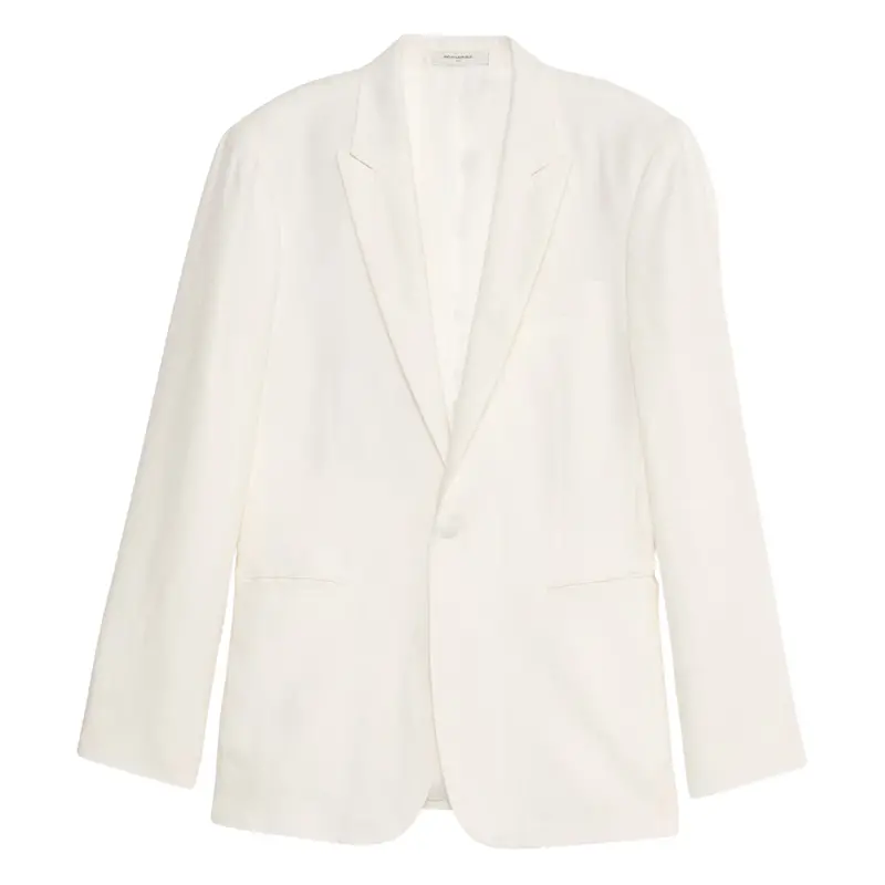 Banana Republic Factory Men's Tailored-Fit Linen White Tuxedo Jacket 1