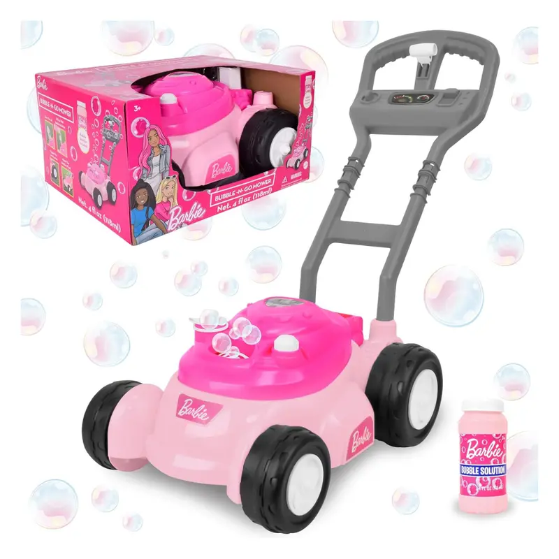 Barbie Bubble Lawn Mower For Toddlers W/ Bubble Solution 1