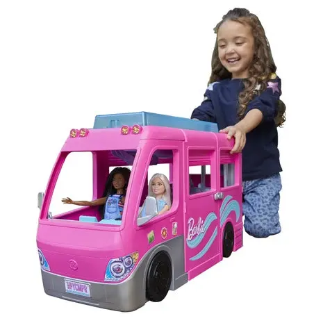 Barbie Doll Dreamcamper Van Playset With Pets, Pool, Slide & Accessories 1