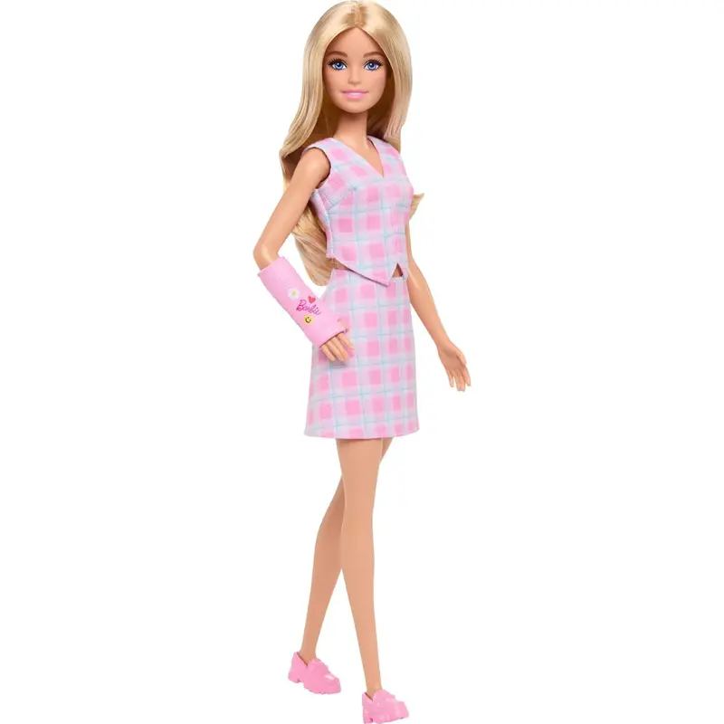 Barbie Fashionistas Doll With Blonde Hair And Pink Arm Cast Accessory 1