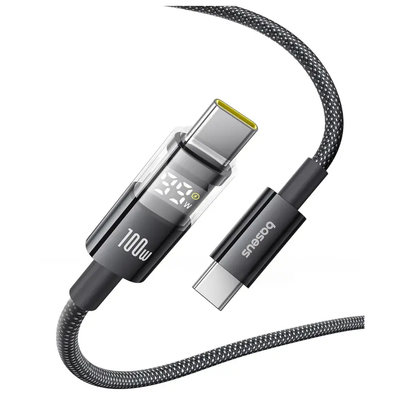 Baseus 100W 5A Fast Charging Usb-C Cable With Led Display 1