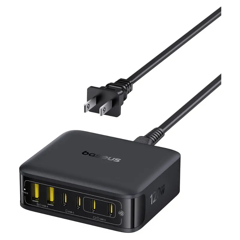 Baseus 120W 6-In-1 Usb-C Desktop Charging Station W/ 5-Ft Cord 1