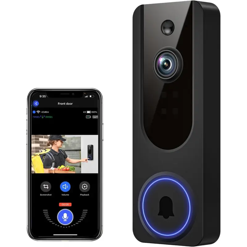 Battery Powered 1080P Wifi Video Doorbell 1