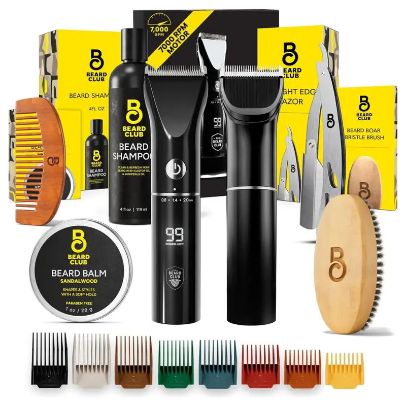 Beard Club Men's Grooming & Beard Trimmer Kit 1