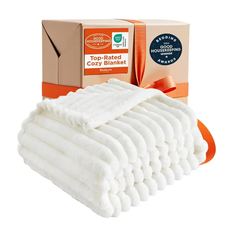 Bedsure 50" X 60" Super Soft Cozy White Throw Blanket 1