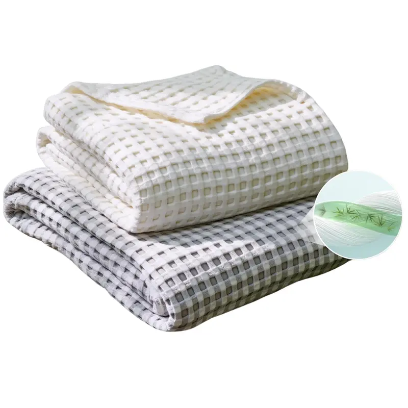 Bedsure Queen Size Cooling Waffle Lightweight & Breathable Blanket 1