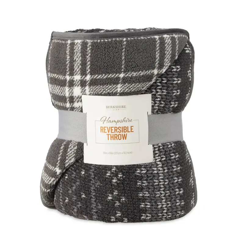 Berkshire Life Reversible Printed Soft Throw Blanket (2 Colors) 1