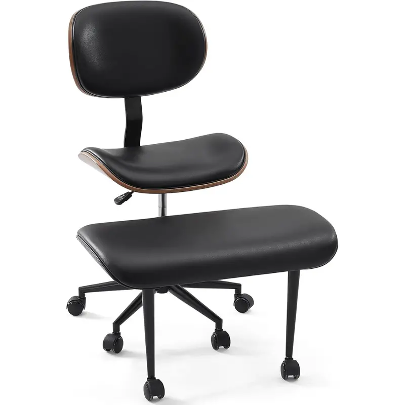 Bestier Cross-Legged Ergonomic Office Chair With Wheels (Black) 1