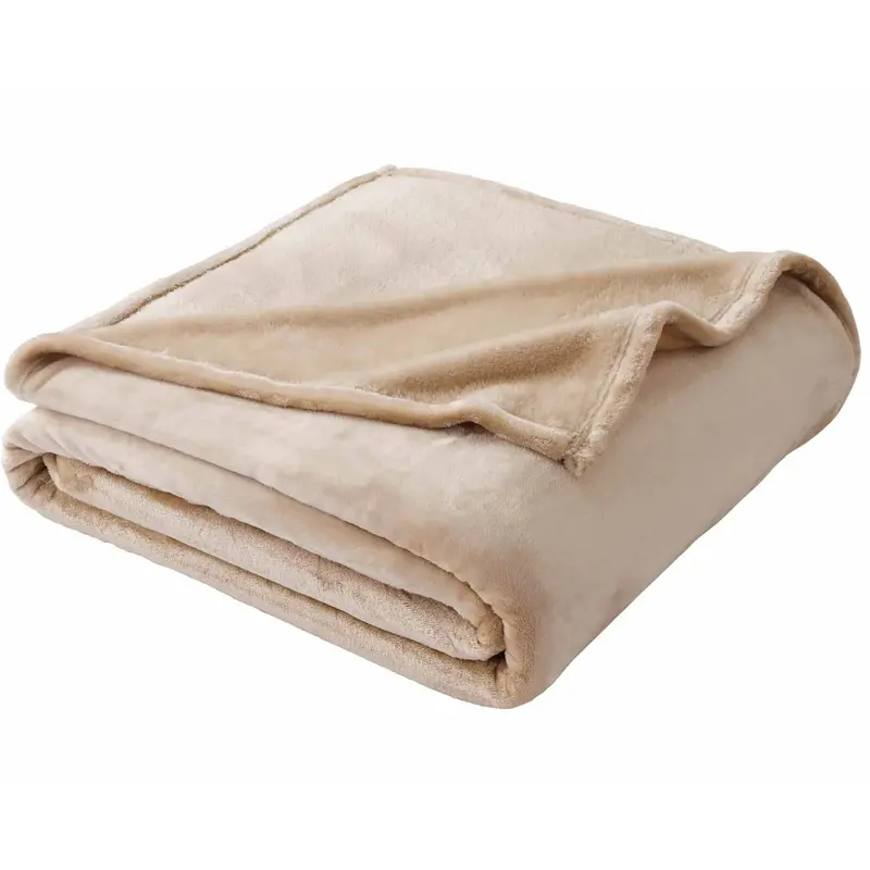Better Homes & Gardens King Luxury Velvet Plush Blanket (Tan) 1