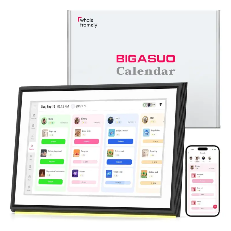 Bigasuo 10.1" Touch Display Smart Digital Calendar & Planner 1