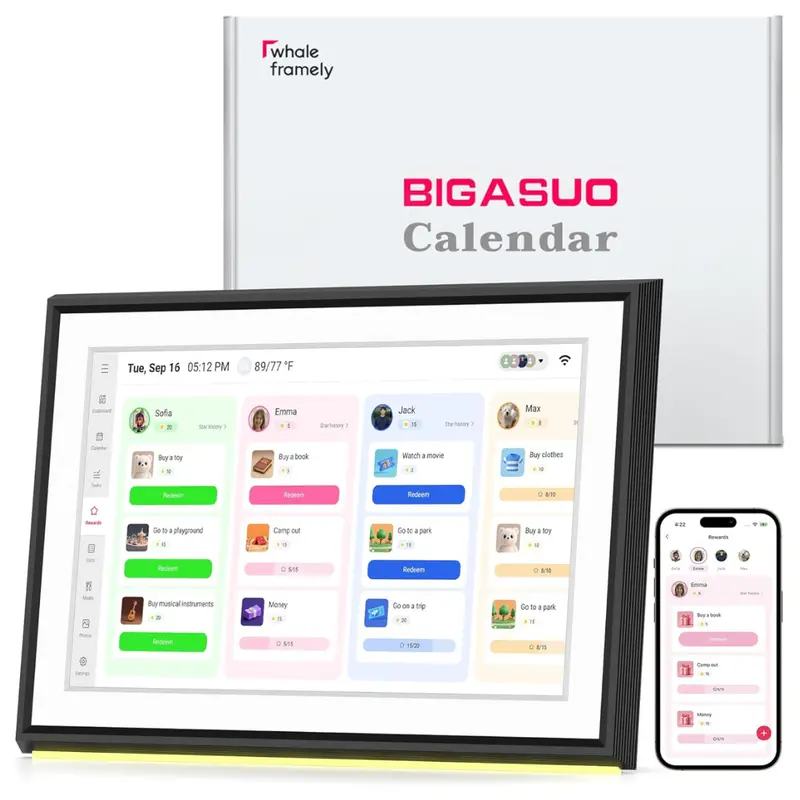 Bigasuo 10.1" Touch Display Smart Digital Calendar & Planner 1