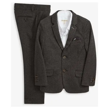 Black Herringbone Stretchy Mod Suit 1
