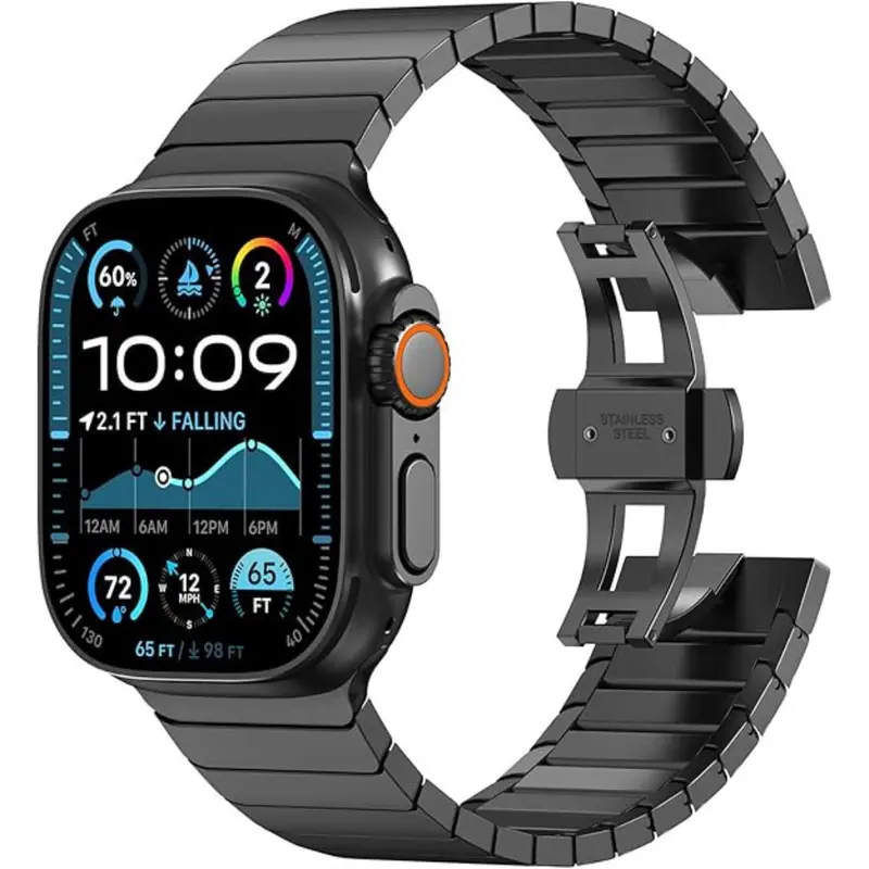 Black Stainless Steel Band For Apple Watch Ultra 3/2/1 (49Mm) 1