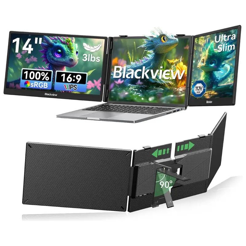 Blackview 14" 1080P Ips Travel Dual Monitor Laptop Screen Extender 1